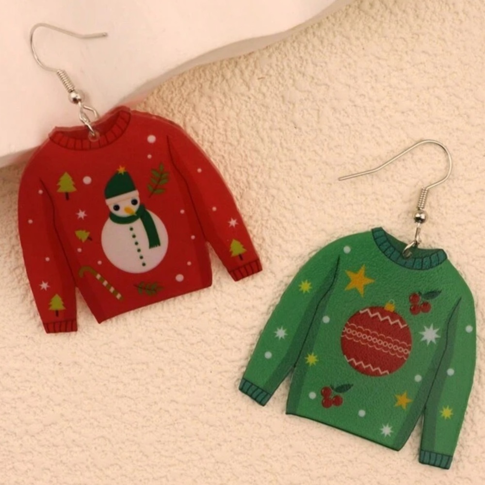 Mismatch Ugly Christmas Sweater Earrings BRAND NEW